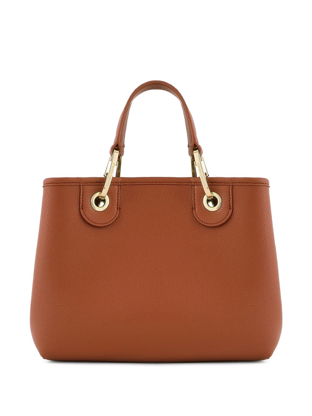 Emporio Armani Leather Brown Shopper — Small MyEA Bag