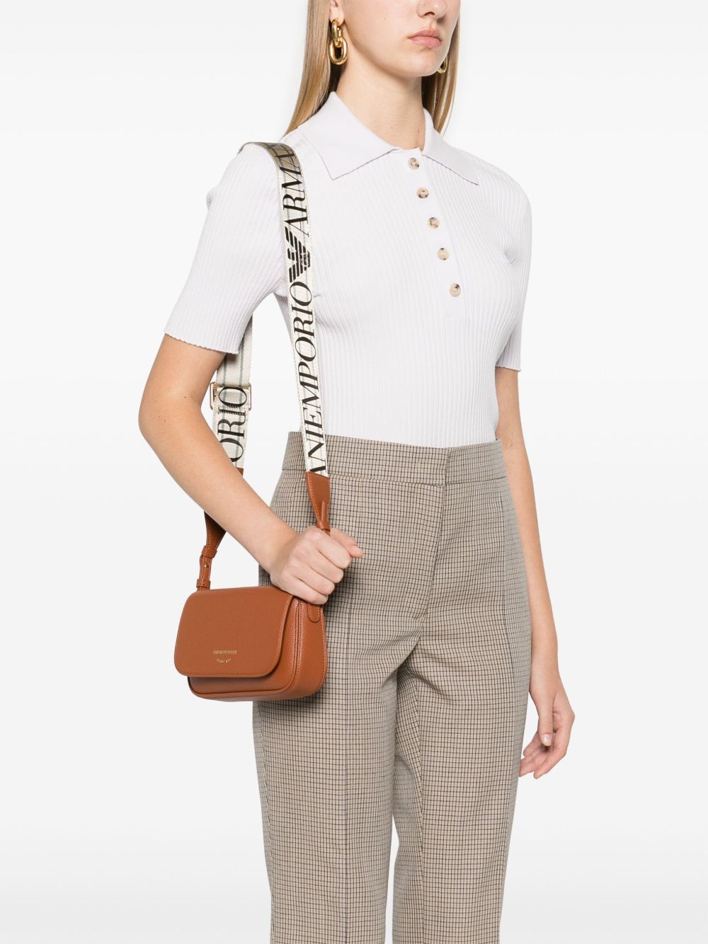 Emporio Armani Leather Brown Shoulder Bag