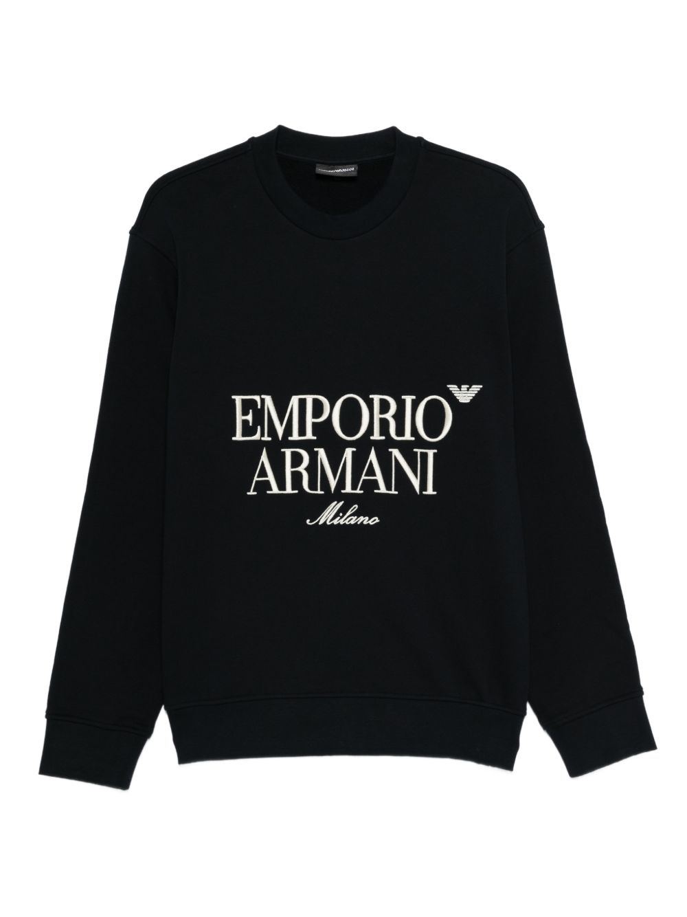 Emporio Armani Sweaters Blue — Cotton Logo Sweatshirt