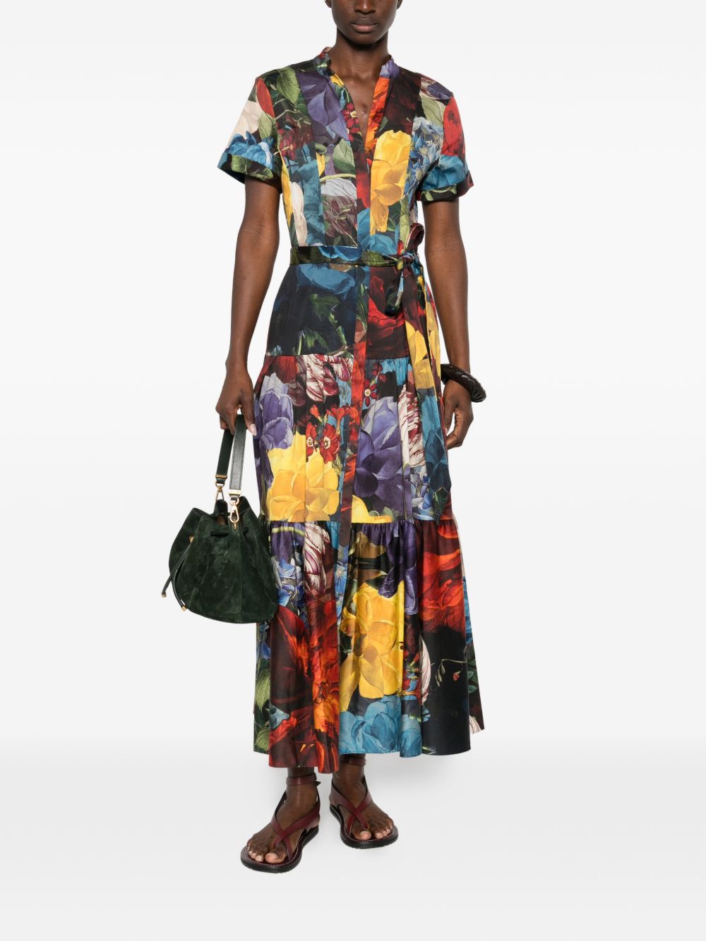 Alice + Olivia Dresses — Floral Midi Dresses, MultiColour