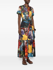 Alice + Olivia Dresses — Floral Midi Dresses, MultiColour