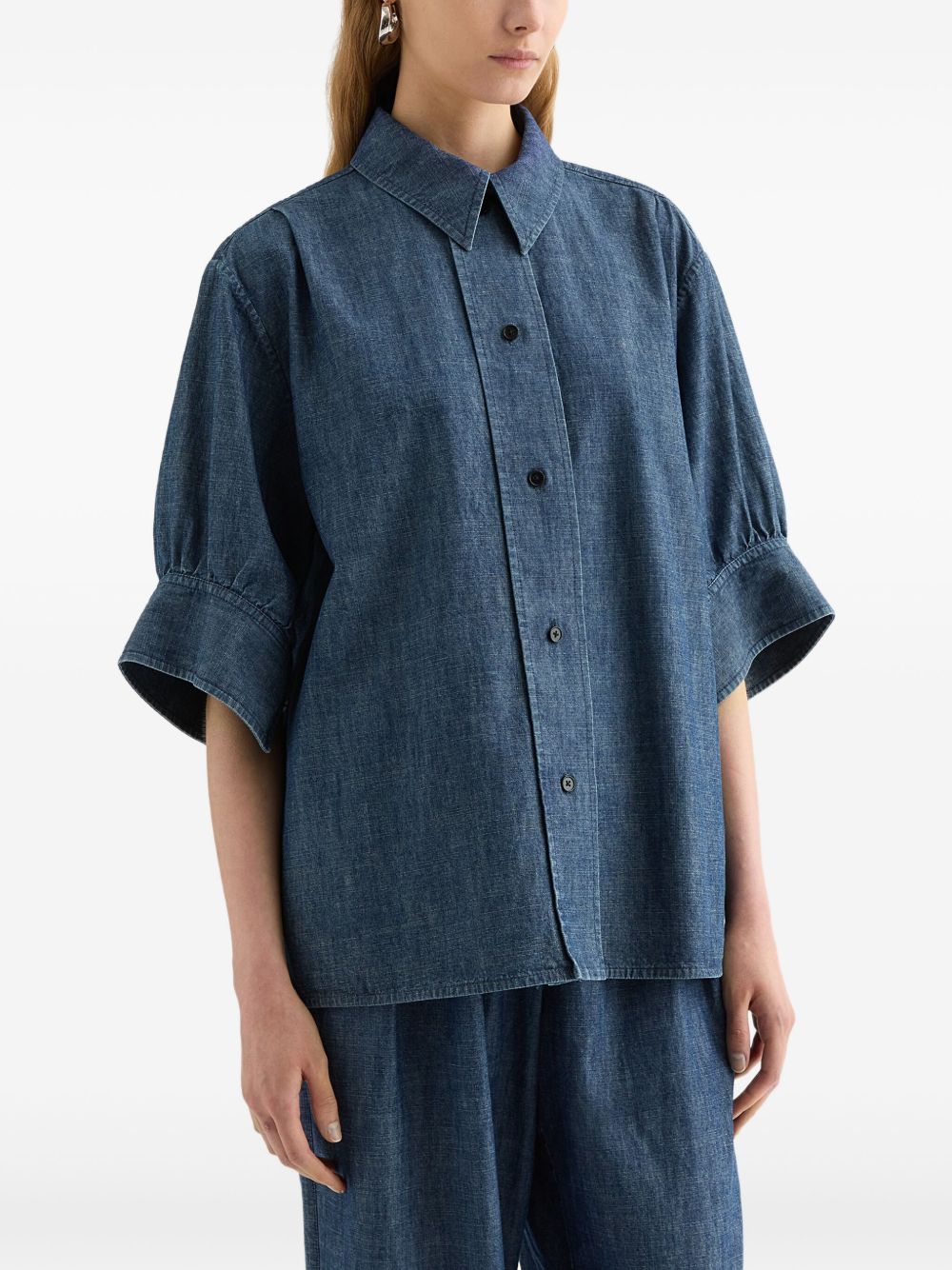 Jil Sander Shirts Blue — Cotton Denim Shirt