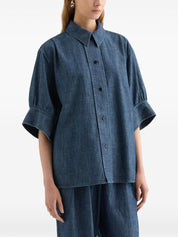 Jil Sander Shirts Blue — Cotton Denim Shirt