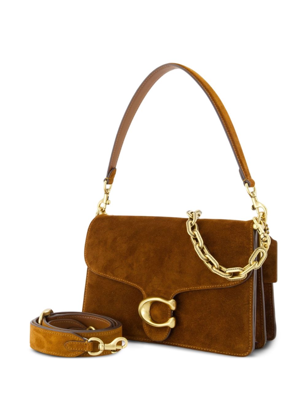Coach Brown Shoulder Bag — Tabby Chain Suede Leather
