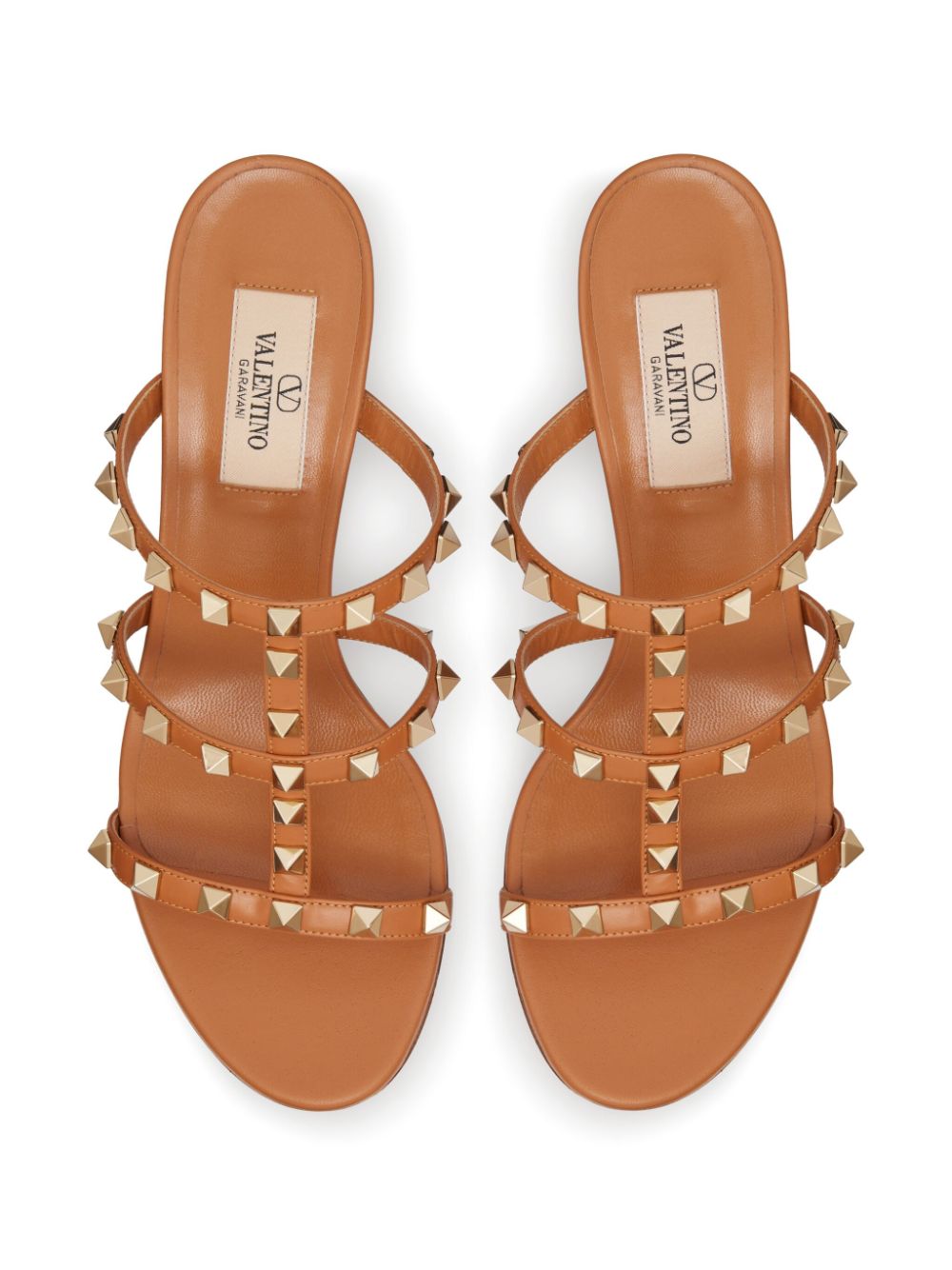 Valentino Garavani Sandals — Leather Brown Rockstud
