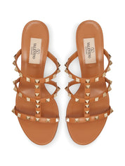 Valentino Garavani Sandals — Leather Brown Rockstud