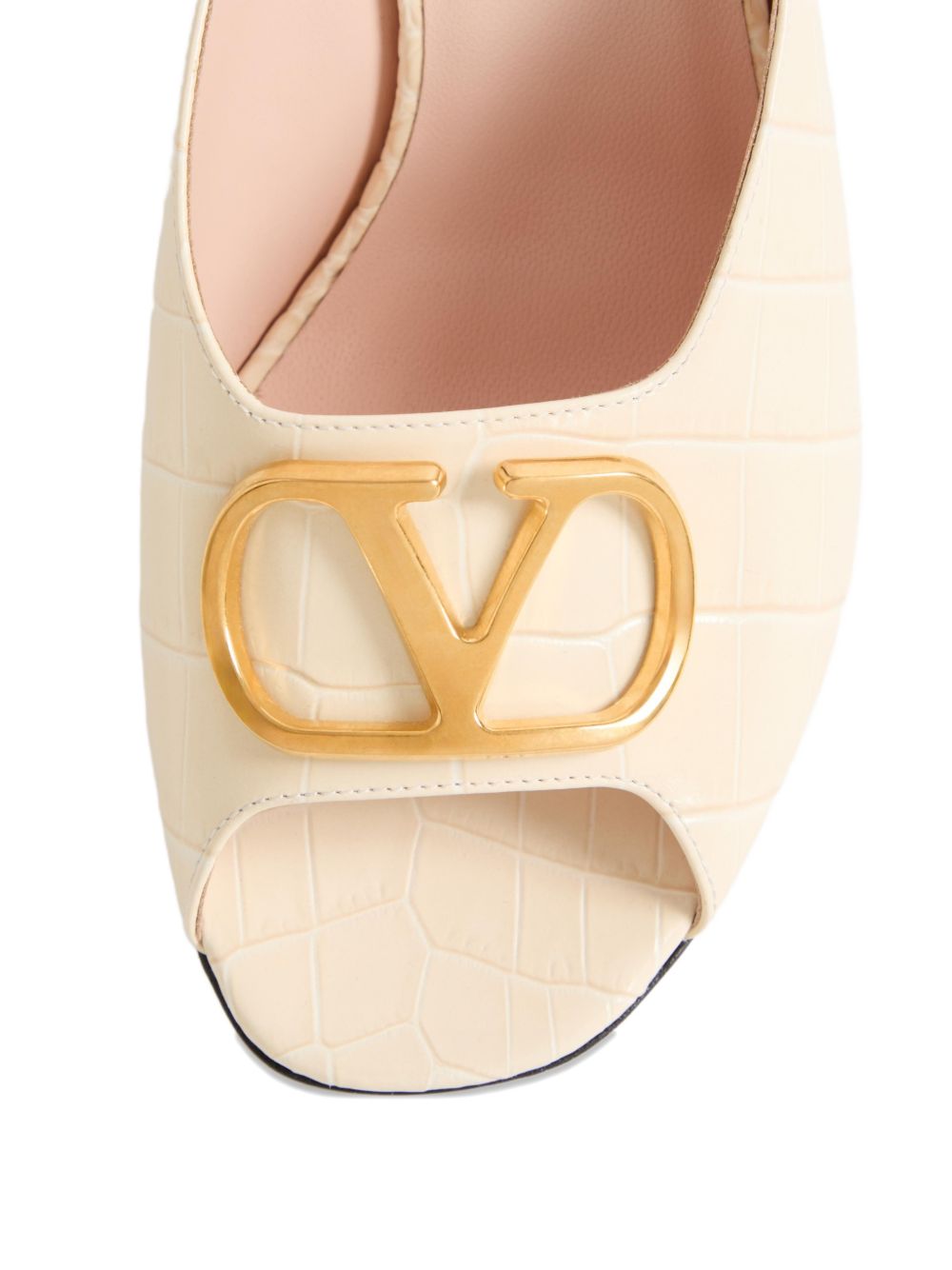 Valentino Garavani Sandals White — VLogo leather mules