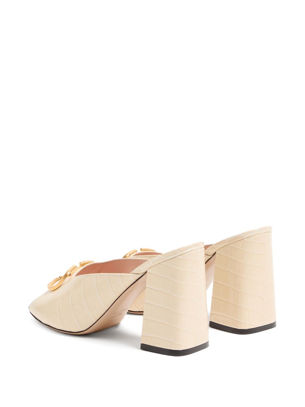 Valentino Garavani Sandals White — VLogo leather mules