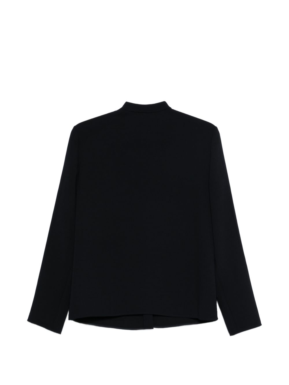 Emporio Armani Blue Crepe Shirt — Mandarin Collar Elegance