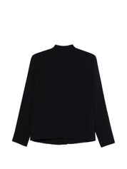 Emporio Armani Blue Crepe Shirt — Mandarin Collar Elegance