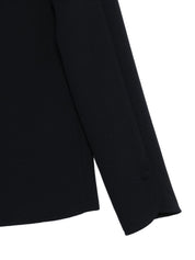 Emporio Armani Blue Crepe Shirt — Mandarin Collar Elegance