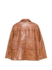 HERSKIND Leather Brown Jacket — Suede Elegance