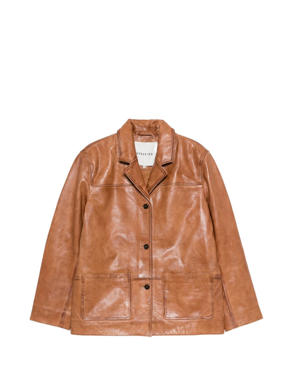 HERSKIND Leather Brown Jacket — Suede Elegance
