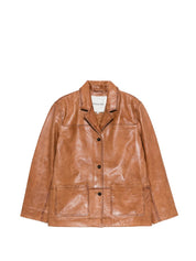 HERSKIND Leather Brown Jacket — Suede Elegance