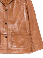 HERSKIND Leather Brown Jacket — Suede Elegance