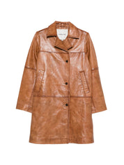 HERSKIND Leather Brown Coat — Timeless Women’s Jacket