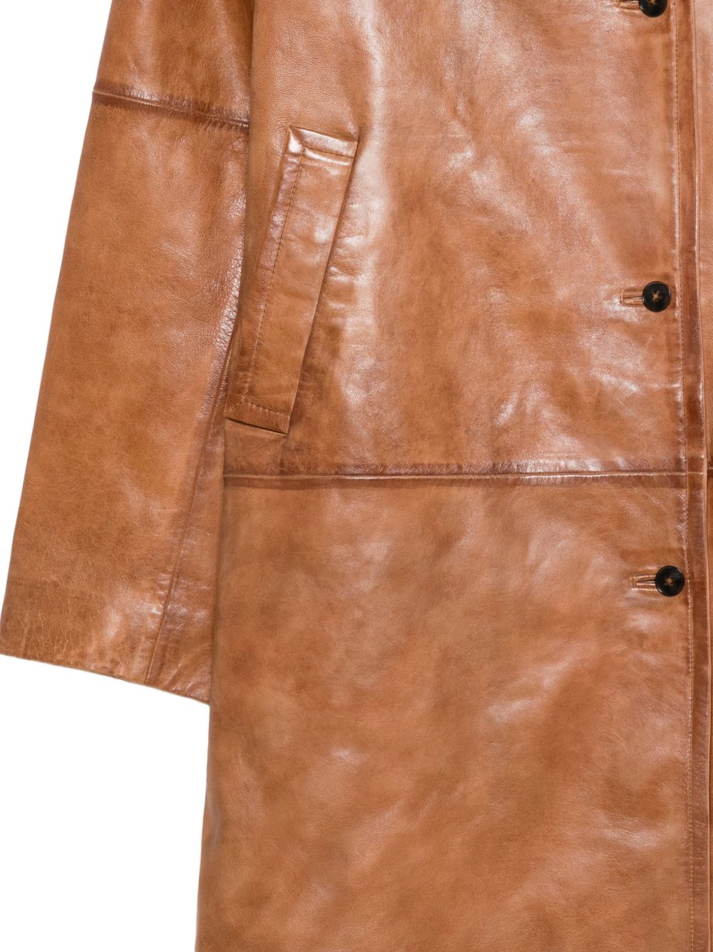 HERSKIND Leather Brown Coat — Timeless Women’s Jacket