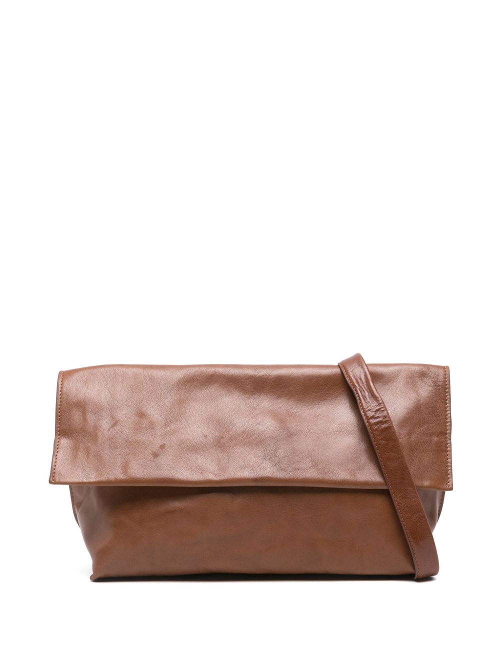 Leather Brown Shoulder Bag — BEA MOMBAERS Elegance