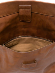 Leather Brown Shoulder Bag — BEA MOMBAERS Elegance