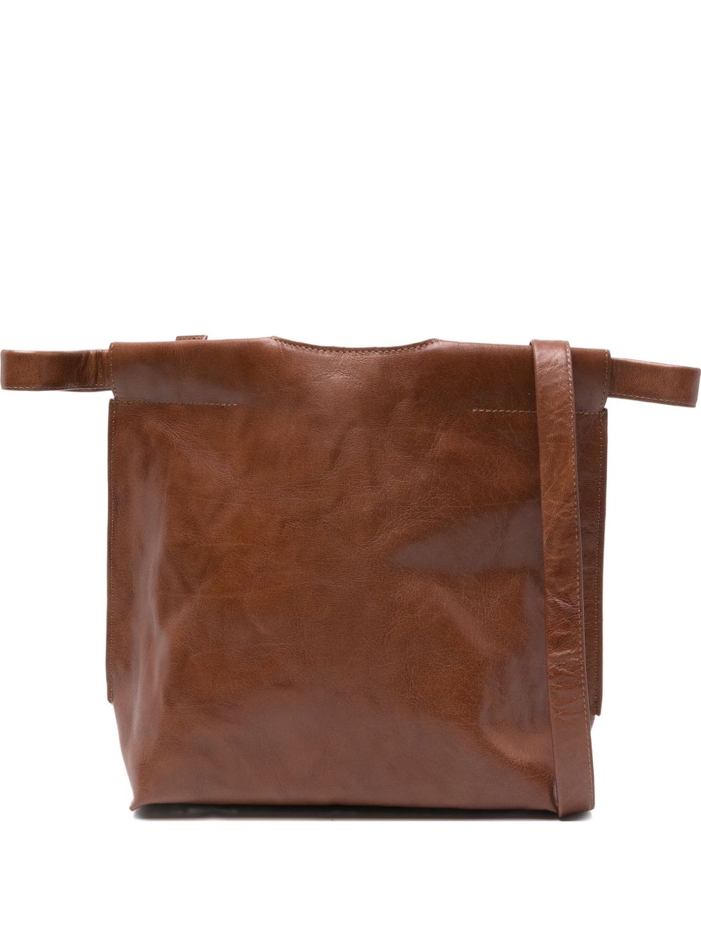Leather Brown Shopper Bag — BEA MOMBAERS