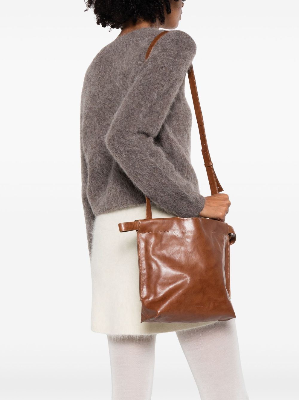 Leather Brown Shopper Bag — BEA MOMBAERS