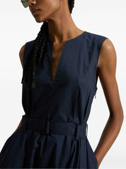 Woolrich Dresses Blue — Silk-Blend Belted Long Coat