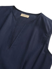 Woolrich Dresses Blue — Silk-Blend Belted Long Coat