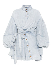Zimmermann Dresses Clear Blue — Rebellion Denim Mini Dress