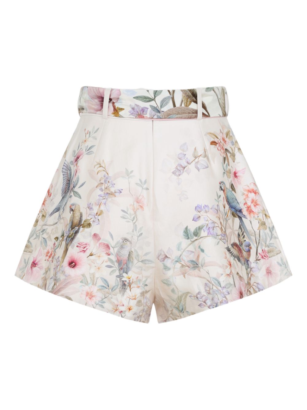 Zimmermann Shorts Beige — Silk‑Cotton Pleated Shorts