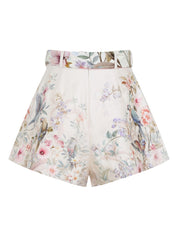 Zimmermann Shorts Beige — Silk‑Cotton Pleated Shorts