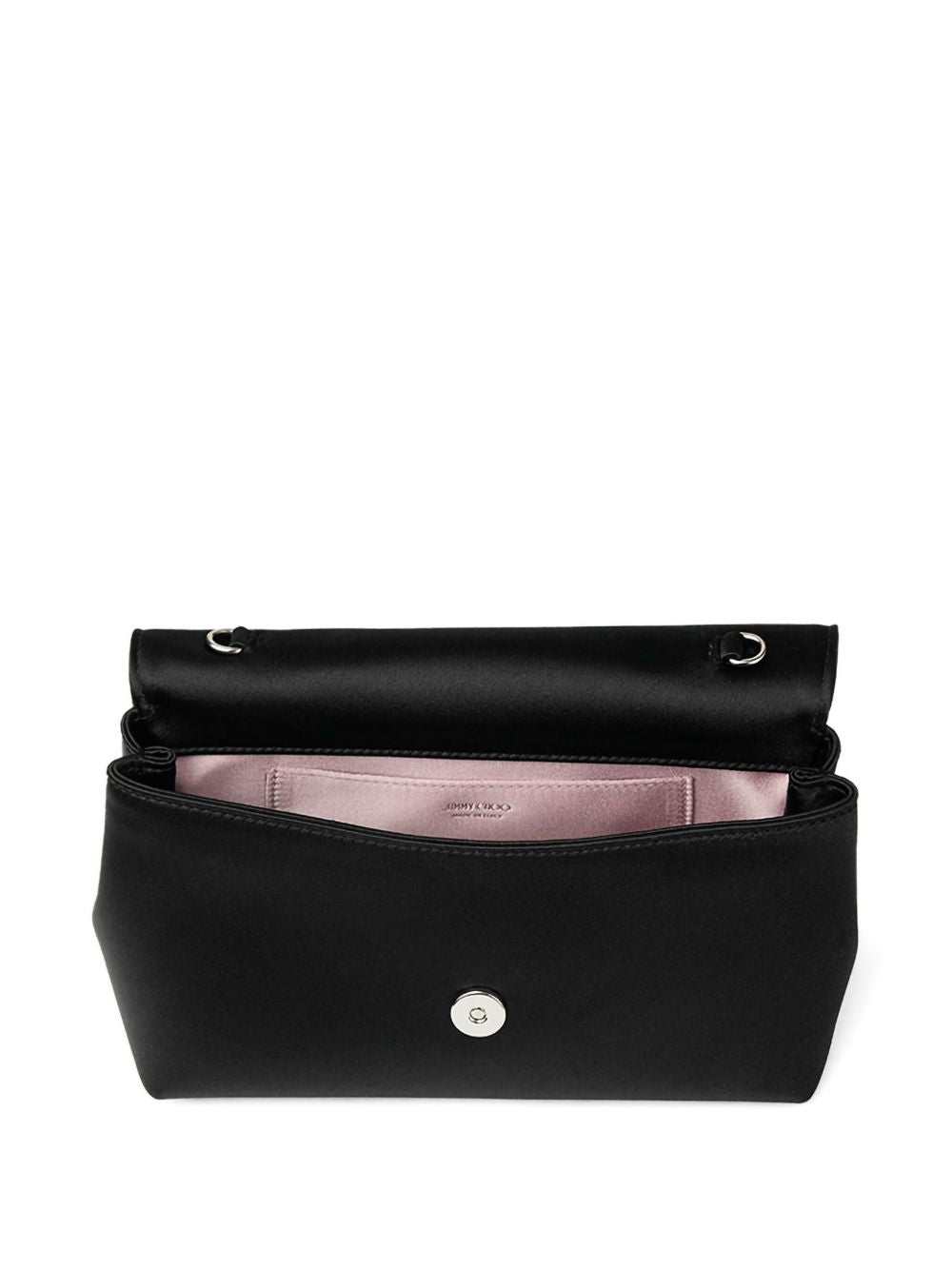 Jimmy Choo Black Clutch — Silk & Nylon Soft Bow Mini Bag
