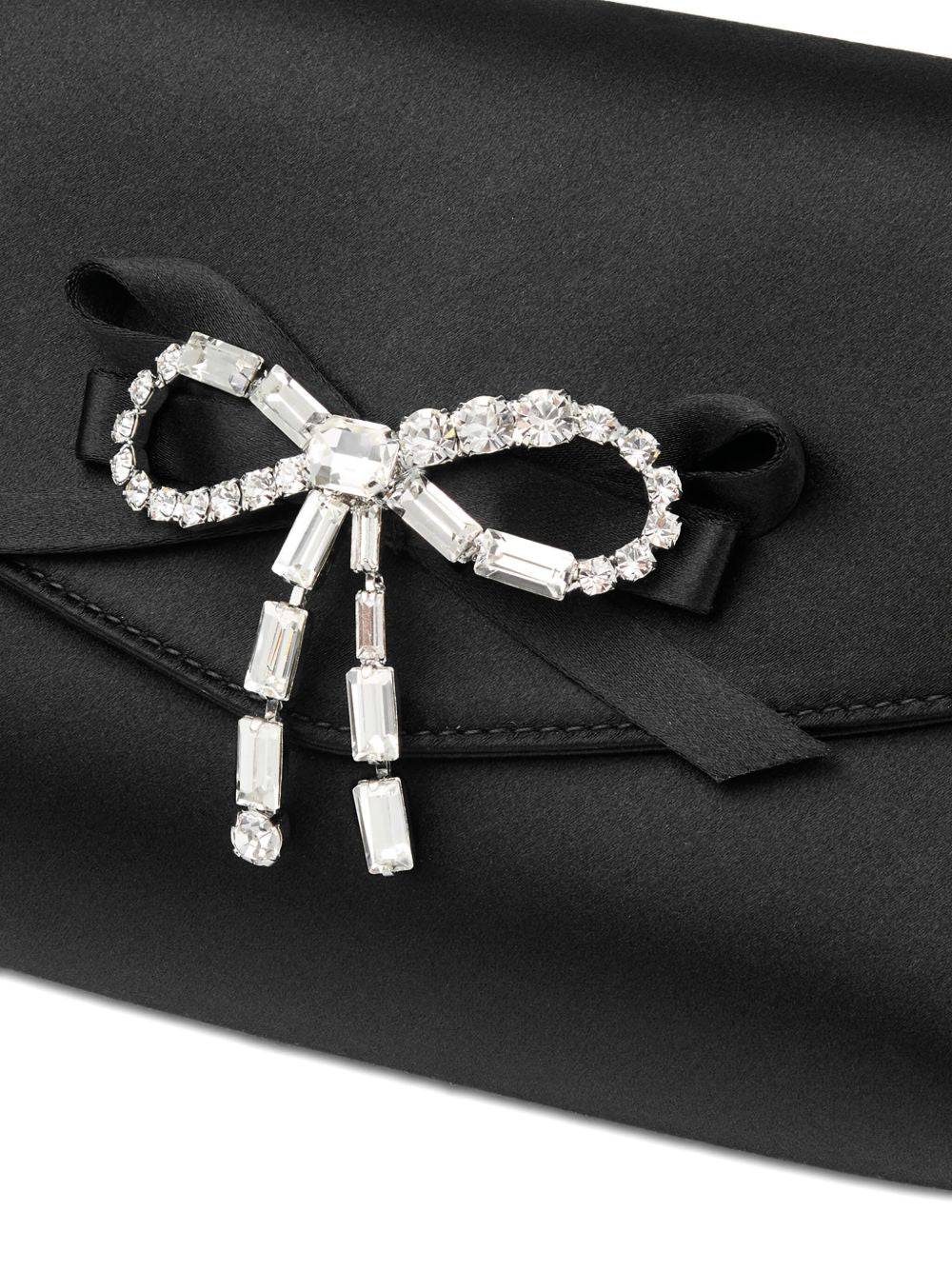 Jimmy Choo Black Clutch — Silk & Nylon Soft Bow Mini Bag