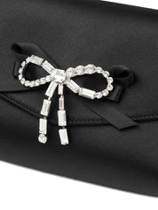 Jimmy Choo Black Clutch — Silk & Nylon Soft Bow Mini Bag