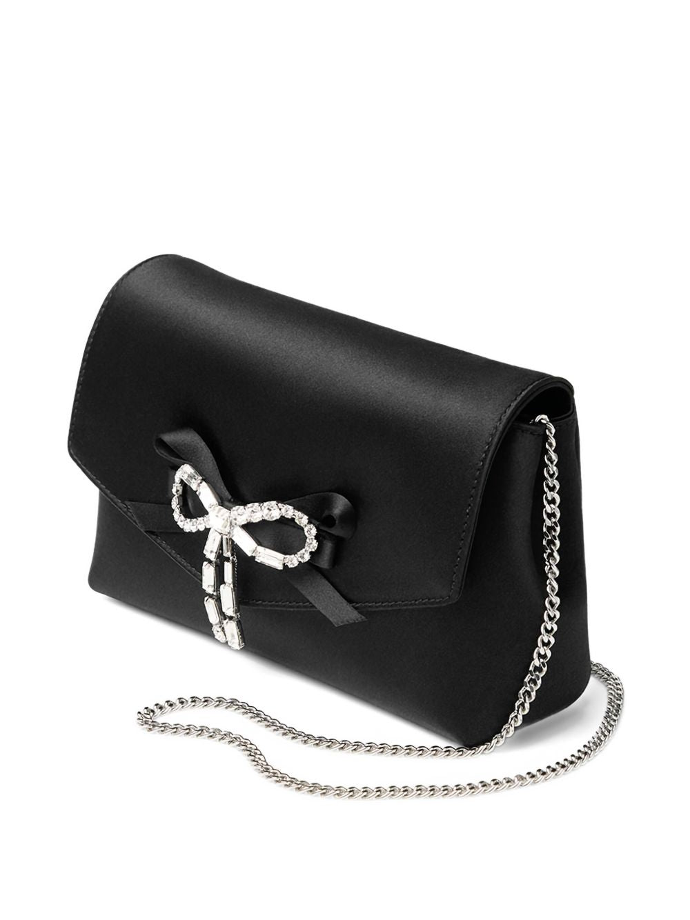 Jimmy Choo Black Clutch — Silk & Nylon Soft Bow Mini Bag