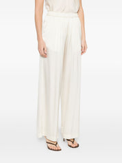 Forte Forte Silk Satin Trousers — White