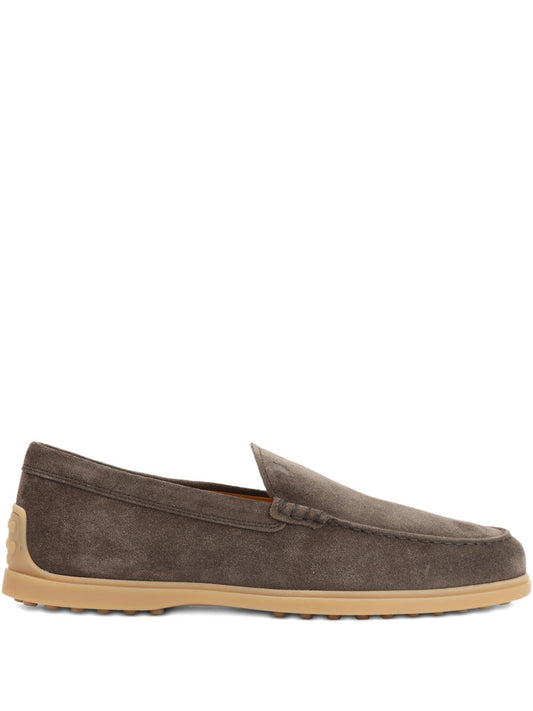 Tod's Flat Shoes — Dark Brown Suede Moccasins