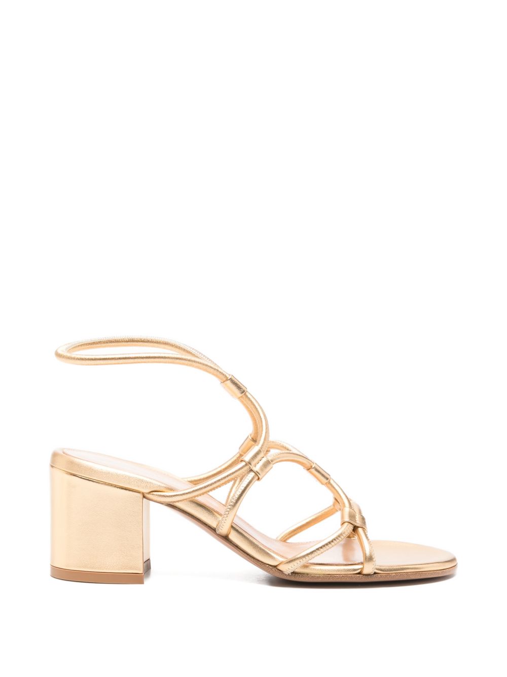 Gianvito Rossi Sandals — Brown Leather Block‑Heel Sandals
