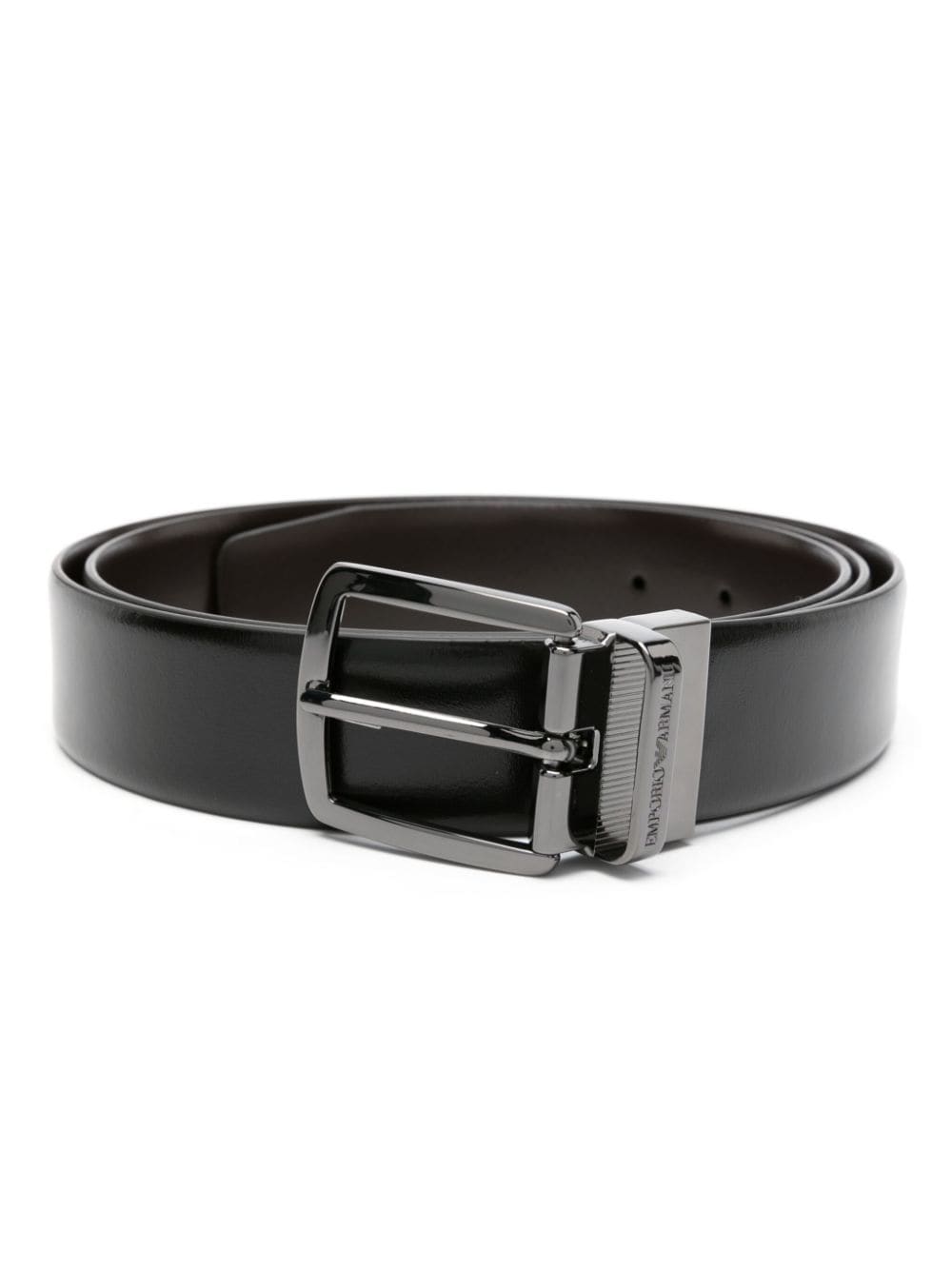 Emporio Armani Belts — Black Calf Leather, Men