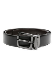 Emporio Armani Belts — Black Calf Leather, Men
