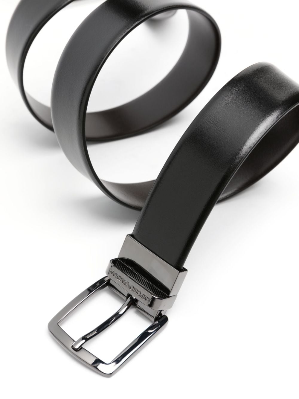 Emporio Armani Belts — Black Calf Leather, Men