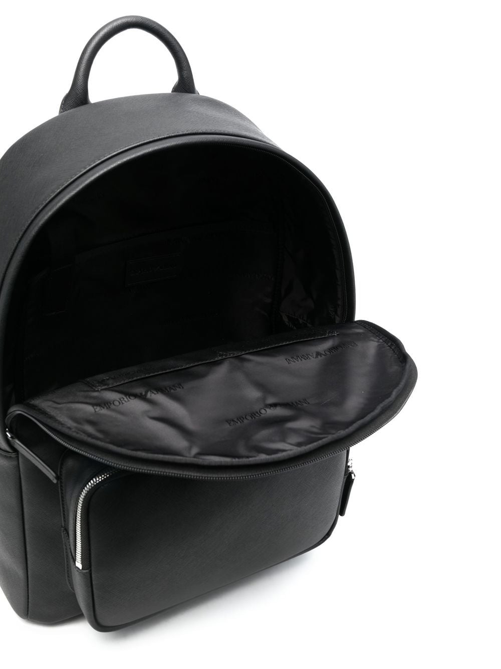Emporio Armani Black Backpacks – Logo Recycled Leather