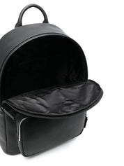 Emporio Armani Black Backpacks – Logo Recycled Leather