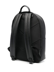 Emporio Armani Black Backpacks – Logo Recycled Leather