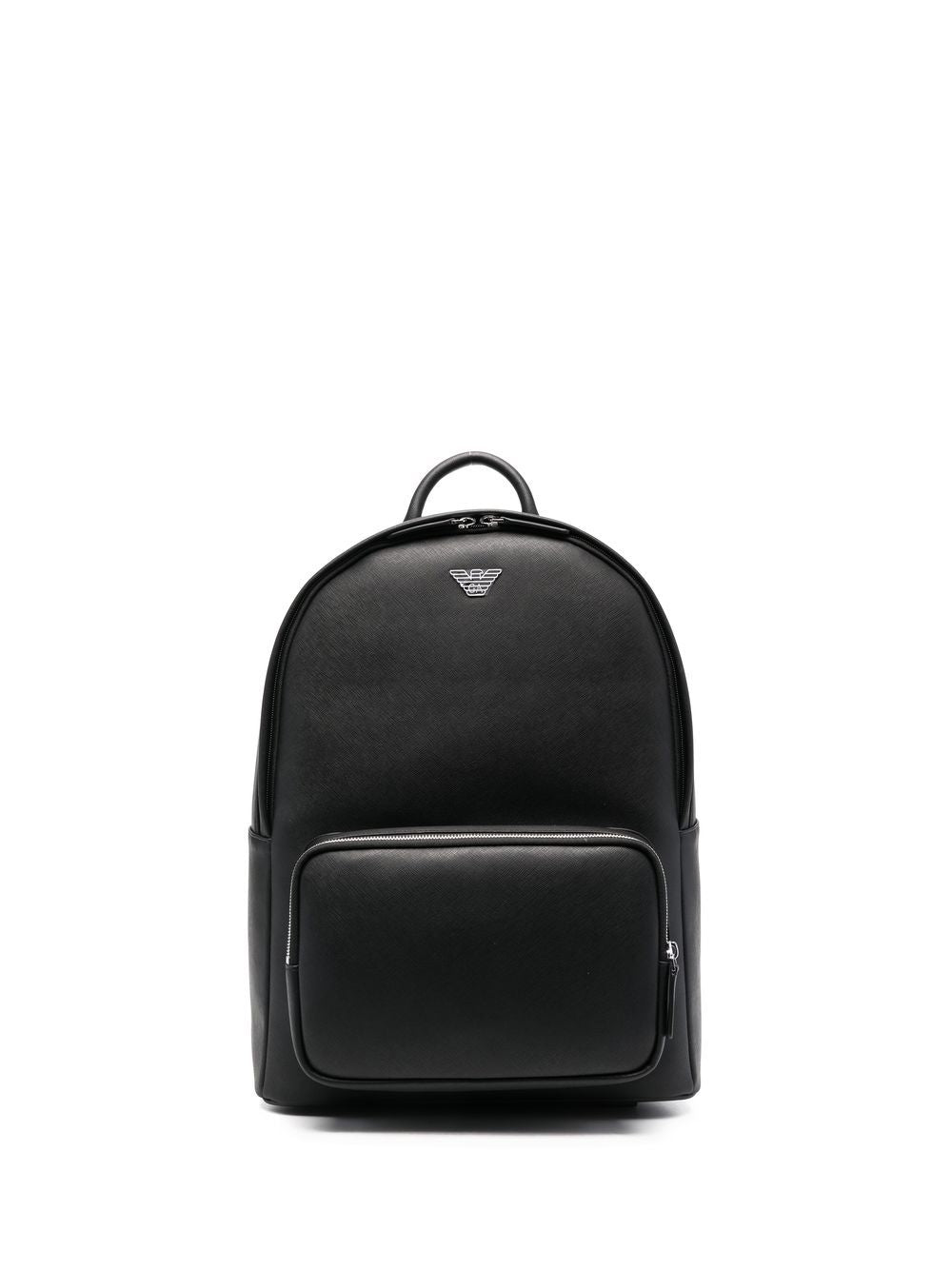 Emporio Armani Black Backpacks – Logo Recycled Leather