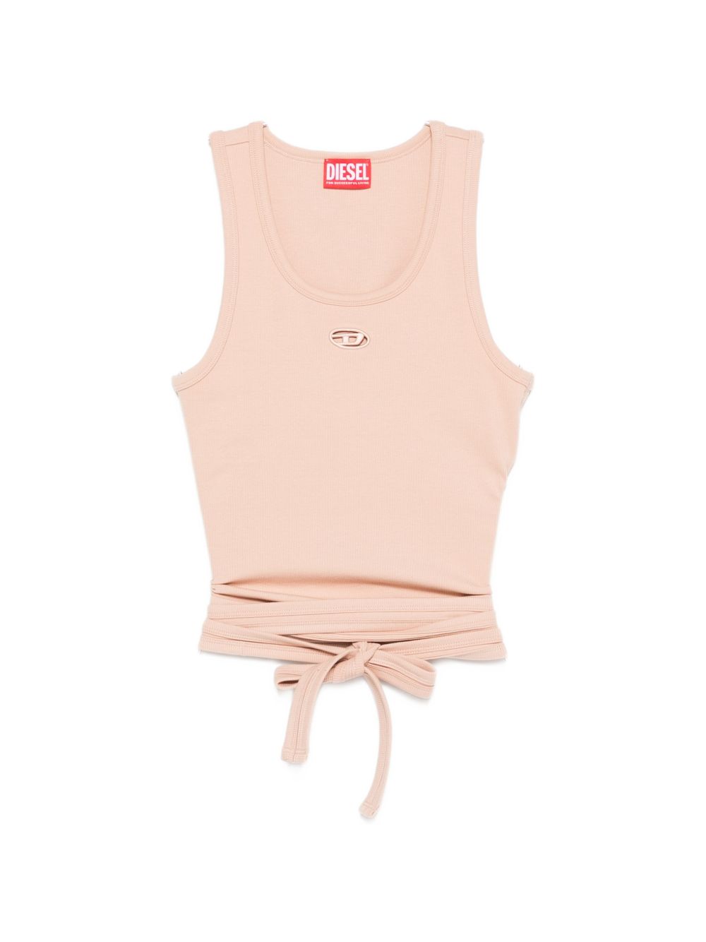 Diesel Top Powder — Powder-Pink Cropped Cotton Tank