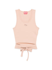 Diesel Top Powder — Powder-Pink Cropped Cotton Tank