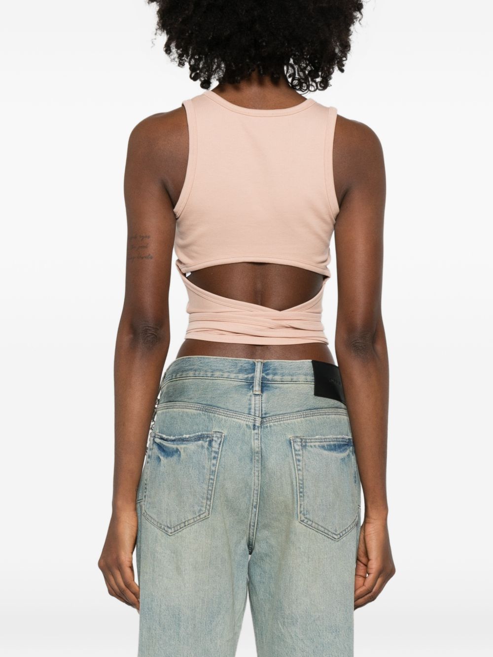 Diesel Top Powder — Powder-Pink Cropped Cotton Tank