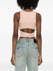 Diesel Top Powder — Powder-Pink Cropped Cotton Tank