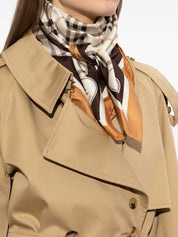 Burberry white scarf — pebble check wool foulard