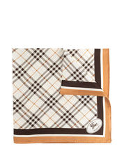 Burberry white scarf — pebble check wool foulard